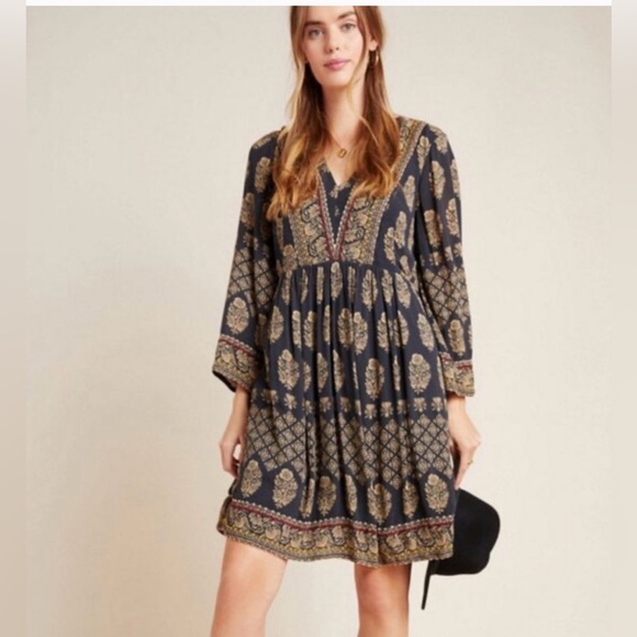 Maeve Dresses & Skirts - Maeve Anthropologie Avalon Dress Women XS Oversized Boho Shift Gypsy Festival